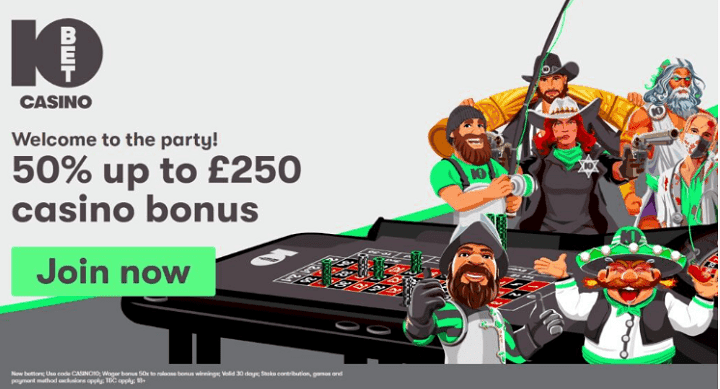 10Bet casino interface